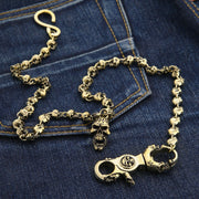 Biker Skull Brass Wallet Chain for Men