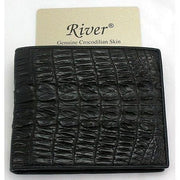black crocodile tail leather wallet
