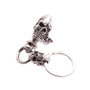 sterling silver keychain skull jewelry