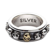 Sterling Silver Skull Spin Ring