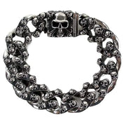 tribal skull sterling silver men's bracelet